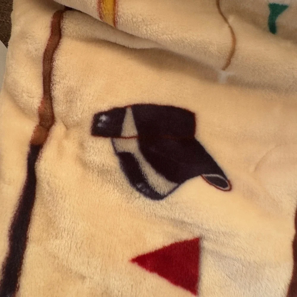 Birdie to Bogey Golf Blanket Throw With Hanger and Golf Ball Charm NWT